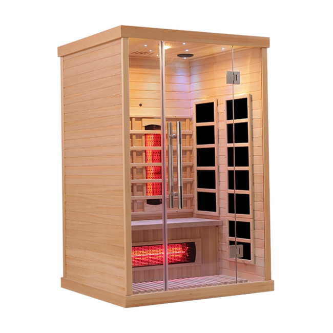Home Indoor Use 2 Person Luxury Morden Design Wooden Infrared Sauna Room For Sale
