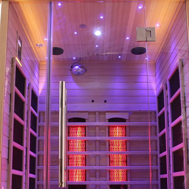 Home Indoor Use 2 Person Luxury Morden Design Wooden Infrared Sauna Room For Sale