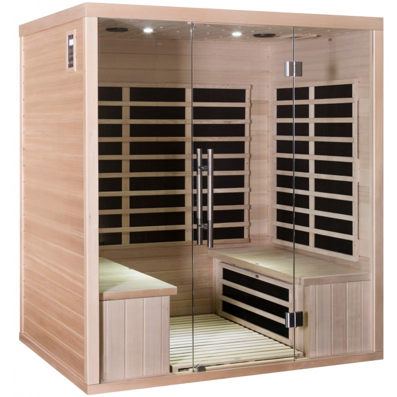 Supply OEM Solid Wooden Hemlock Carbon Panel Heater 4 People Far Infrared Sauna