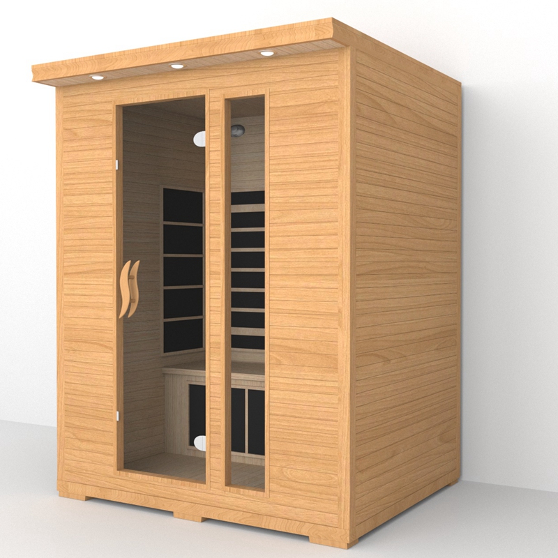 Home Indoor Canadian Hemlock Infrared Sauna Room For 3 Person Size