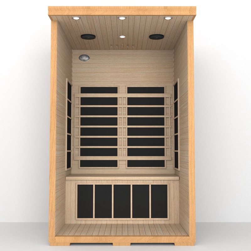 Factory Canadian Hemlock Infrared Sauna Room For 2 Person Size