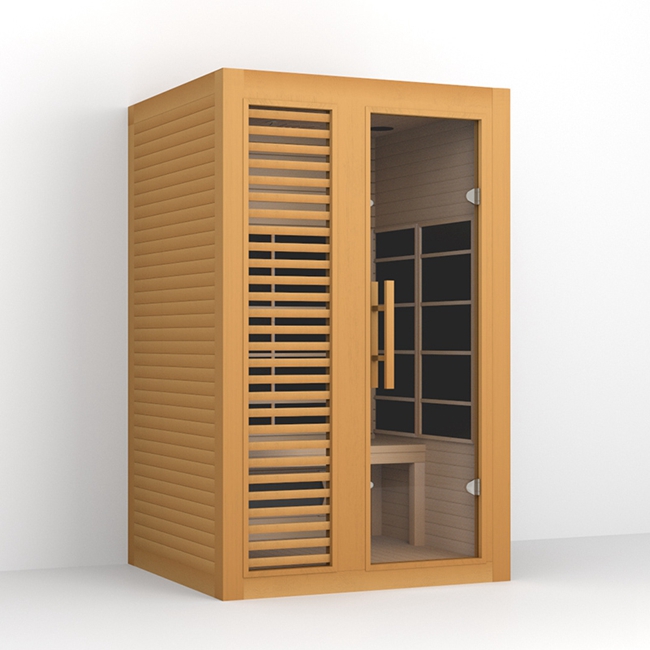 Home Suana Room 2 Persons Capacity Indoor Wood Carbon Panel Heater Infrared Sauna