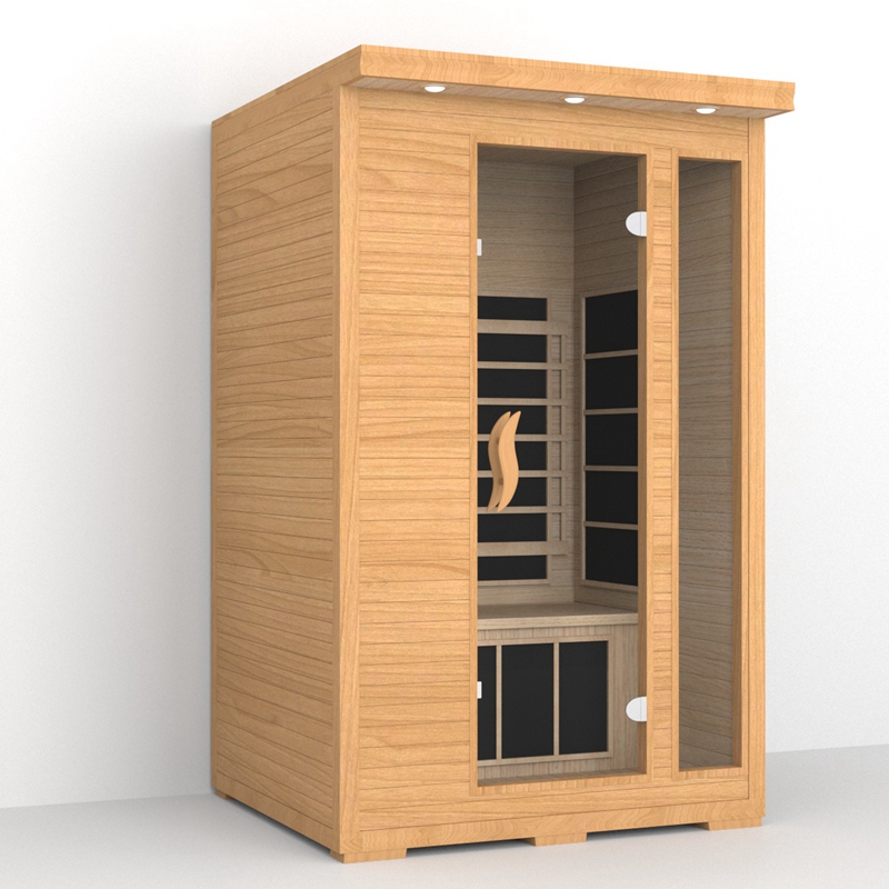 Factory Canadian Hemlock Infrared Sauna Room For 2 Person Size