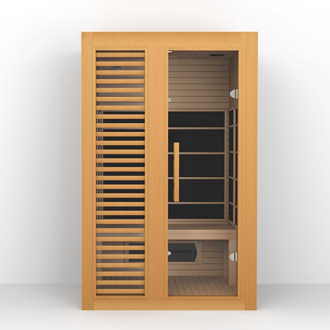 Home Suana Room 2 Persons Capacity Indoor Wood Carbon Panel Heater Infrared Sauna